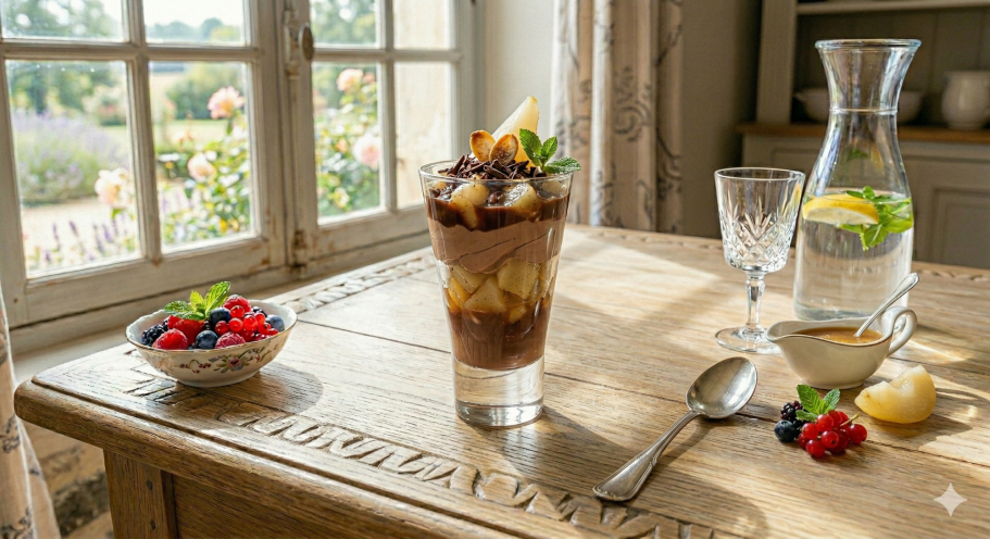 Verrine poires / chocolat